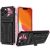 Huawei Honor Magic 4 Lite / X9 4G / X9 5G / X30, Plastový zadný kryt so silikónovou vnútornou stranou, stredne nárazuvzdorný, s držiakom na karty, Wooze Transformer, čierna/ružová