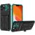 Samsung Galaxy A42 5G / M42 5G SM-A426B / M426B, Plastový zadný kryt so silikónovým vnútrom, stredne odolný proti nárazu, s držiakom na karty, Wooze Transformer, čierna/zelená