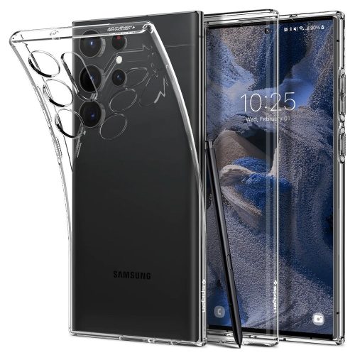 Samsung Galaxy S23 Ultra SM-S918, silikónové puzdro, Spigen Liquid Crystal, priehľadné