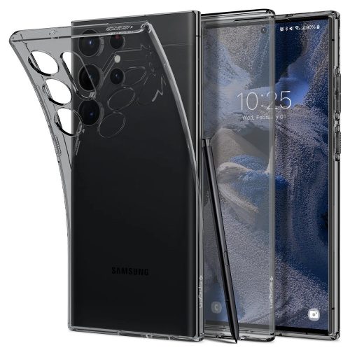 Samsung Galaxy S23 Ultra SM-S918, silikónové puzdro, Spigen Liquid Crystal, priehľadné/dymové