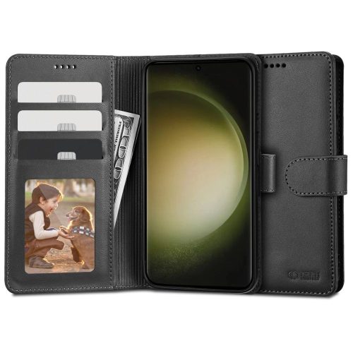 Samsung Galaxy S23 Ultra SM-S918, puzdro s bočným otváraním, stojan, s magnetickým zapínaním, TP Wallett, čierna