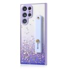 Xiaomi Redmi 10C, silikónové puzdro, stredne odolné proti nárazu, s remienkom na zápästie, farebný prenos, lesklý vzor, Wooze Strap Star, vzorovaný/fialový