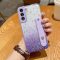 Xiaomi Redmi 10C, silikónové puzdro, stredne odolné proti nárazu, s remienkom na zápästie, farebný prenos, lesklý vzor, Wooze Strap Star, vzorovaný/fialový