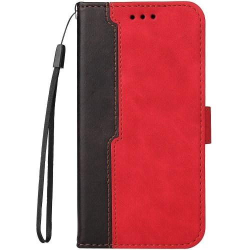 Apple iPhone 12 / 12 Pro, Puzdro s bočným otváraním, stojan, s držiakom kariet a remienkom na zápästie, Wooze Colour Wallet, červená