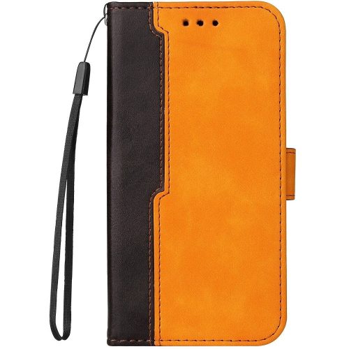 Apple iPhone 13 Mini, Bočné otváracie puzdro, stojan, s držiakom kariet a remienkom na zápästie, Wooze Colour Wallet, oranžová