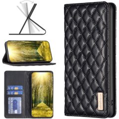   Apple iPhone XS Max, Bočné otváracie puzdro, stojan s držiakom na karty, 3D diamantový vzor, Wooze Pillow, čierne
