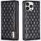 Motorola Moto G200 5G / Edge S30, bočné otváracie puzdro, stojan s držiakom kariet, 3D diamantový vzor, Wooze Pillow, čierne