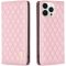 Motorola Moto G42, bočné otváracie puzdro, stojan s držiakom na karty, 3D diamantový vzor, Wooze Pillow, ružová