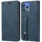 Samsung Galaxy M32 4G SM-M325F, puzdro s bočným otváraním, stojan, držiak na karty, remienok na zápästie, Wooze Business Plus, modrá