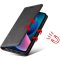 Oppo A17, puzdro s bočným otváraním, stojan, držiak na karty, remienok na zápästie, Wooze Business Plus, čierna