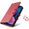 OnePlus 9, puzdro s bočným otváraním, stojan, držiak na karty, remienok na zápästie, Wooze Business Plus, červená