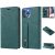 OnePlus 9R, puzdro s bočným otváraním, stojan, držiak na karty, remienok na zápästie, Wooze Business Plus, zelená