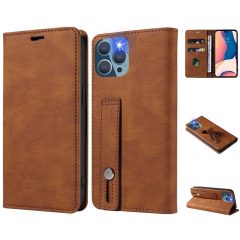   Xiaomi Redmi 10A, puzdro s bočným otváraním, stojan, držiak na karty, remienok na zápästie, Wooze Business Plus, hnedá