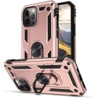 Xiaomi 13 Lite / Civi 2, Plastový zadný kryt, stredne odolný proti nárazu, silikónová vnútorná strana, krúžok na držiak telefónu, Defender, červeno-zlatý