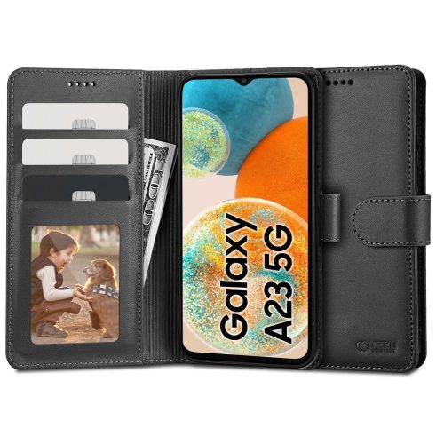 Samsung Galaxy A23 4G / A23 5G SM-A235F / A236U, puzdro s bočným otváraním, stojan, magnetické zapínanie, TP Wallet, čierne