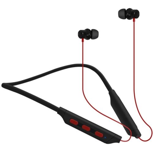 Stereo slúchadlá Bluetooth, v5.3, na šport, mikrofón, funkčné tlačidlo, ovládanie hlasitosti, potlačenie šumu, magnetické, vodotesné, Wooze Sport NeckBand, čierna/červená