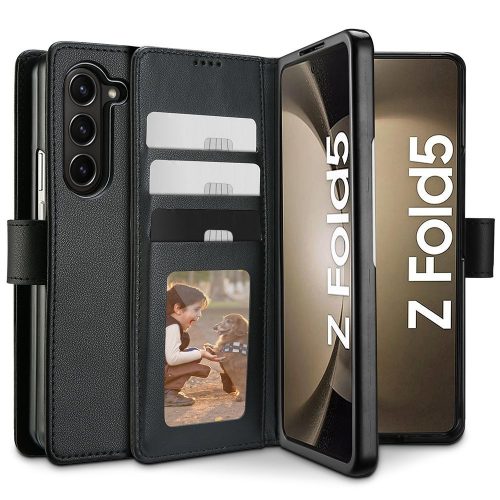 Samsung Galaxy Z Fold5 SM-F946B, puzdro s bočným otváraním, stojan s magnetickým zapínaním, TP Wallet, čierne