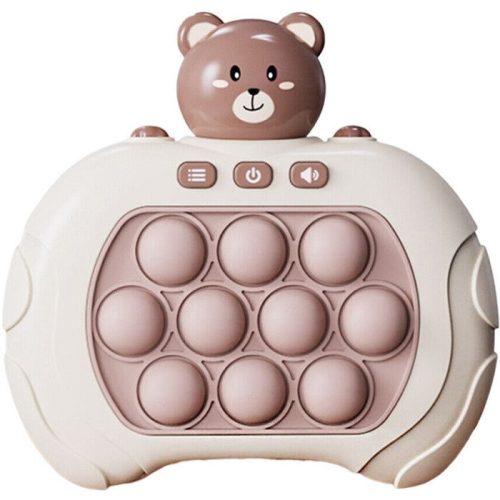 Elektrická zábavná a zručná hračka pop it, pre deti, na batérie, so svetelnými a zvukovými efektmi, tvar medveďa, Wooze Pop It, hnedá