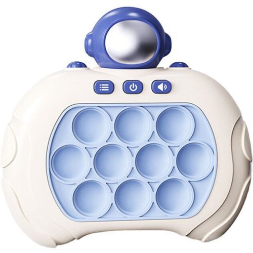 Elektrická zábavná a zručná hračka pop it pre deti, na batérie, so svetelnými a zvukovými efektmi, tvar vesmírnej lode, Wooze Pop It, modrá