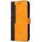 Apple iPhone 15 Pro, Puzdro s bočným otváraním, stojan, držiak na karty, remienok na zápästie, Wooze Colour Wallet, oranžová