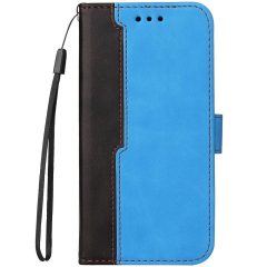   Apple iPhone 15 Plus, Puzdro s bočným otváraním, stojan, držiak na karty, remienok na zápästie, Wooze Colour Wallet, modrá