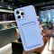 Apple iPhone 15 Plus, Silikónové puzdro s držiakom kariet, Slot na karty Wooze, fialové