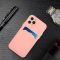 Apple iPhone 15 Plus, Silikónové puzdro s držiakom kariet, Slot na karty Wooze, ružové