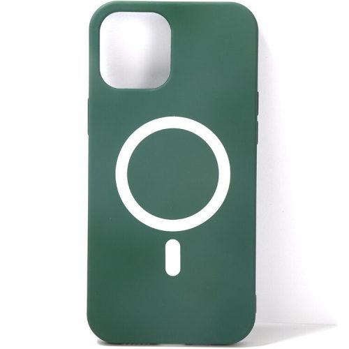 Apple iPhone 15 Pro, Silikónové puzdro s magnetickým krúžkom, kompatibilné s nabíjačkou MagSafe, Wooze Magsafe Case, zelené