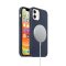Apple iPhone 15 Pro Max, Silikónové puzdro s magnetickým krúžkom, kompatibilné s nabíjačkou MagSafe, Wooze Magsafe Case, modré