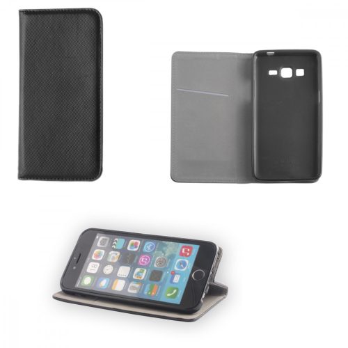 Apple iPhone 5 / 5S / SE, Bočné otváracie puzdro, stojan, Smart Magnet, čierna