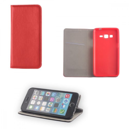 Apple iPhone 7 / 8 / SE (2020) / SE (2022), Bočné otváracie puzdro so stojanom, Smart Magnet, červené