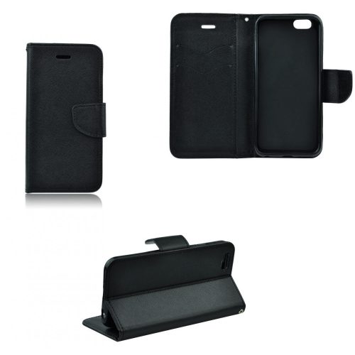 Apple iPhone 5 / 5S / SE, Puzdro s bočným otváraním a stojanom, Fancy Book, čierne