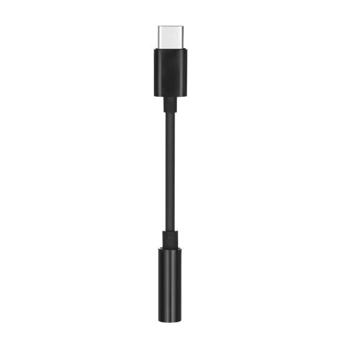 Adaptér, USB Type-C - prevodník 3,5 mm jack, čierny (v balení)