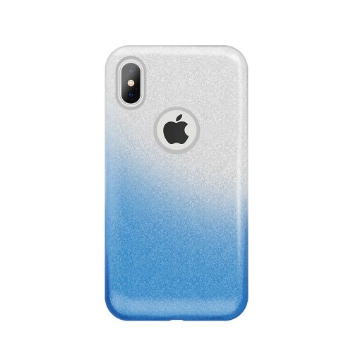 Huawei Mate 20, silikónové puzdro TPU, lesklé, Forcell Shining, modrá/strieborná