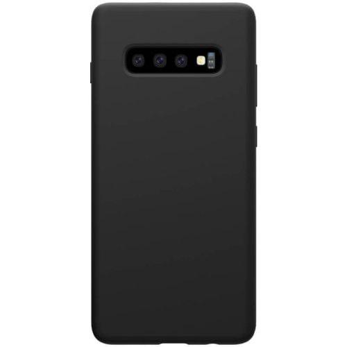 Samsung Galaxy S10 Plus SM-G975, silikónové puzdro TPU, pogumované, Nillkin Flex Pure, čierne, čierne