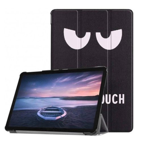 Apple iPad 9.7 (2017 / 2018), Puzdro s priehradkou, vzor Dont touch me, Smart Case, čierna/biela