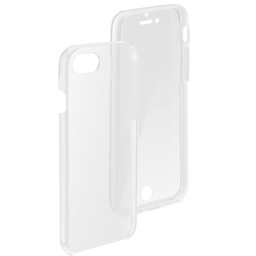 Apple iPhone 12 Mini, silikónové puzdro, predná a plastová zadná ochrana, 360 Full Cover, priehľadné