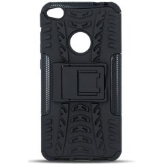   Samsung Galaxy M21 SM-M215F, plastový zadný kryt, Defender, so stojanom a silikónovým vnútrom, vzor automobilovej pneumatiky, čierny