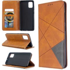   Samsung Galaxy A42 5G / M42 5G SM-A426B / M426B, Bočné otváracie puzdro, stojan, geometrický vzor, Wooze DesignBook, žltá