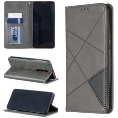   Samsung Galaxy A42 5G / M42 5G SM-A426B / M426B, Bočné otváracie puzdro, stojan, geometrický vzor, Wooze DesignBook, sivá