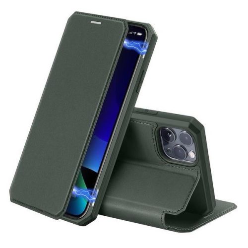 Samsung Galaxy S20 / S20 5G SM-G980 / G981, Bočné otváracie puzdro, stojan, Dux Ducis Skin X, tmavozelená