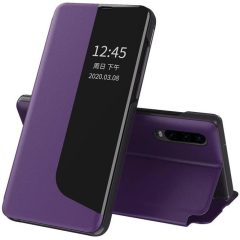   Huawei Mate 20 Pro, bočné otváracie puzdro, stojan s indikátorom hovoru, Wooze FashionBook, fialová