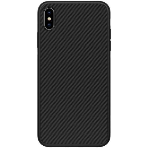 Apple iPhone XS Max, plastový zadný kryt, Nillkin Synthetic Fiber, čierny