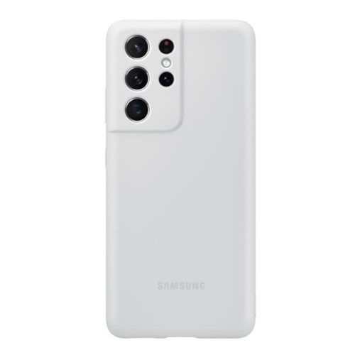 Samsung Galaxy S21 Ultra 5G SM-G998, silikónové puzdro, svetlosivé, továrenské