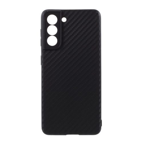Samsung Galaxy S21 5G SM-G991, silikónové puzdro, široký karbónový vzor, čierne