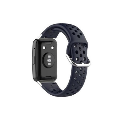 Huawei Watch Fit, silikónový zadný remienok, perforovaný, priedušný, tmavomodrý