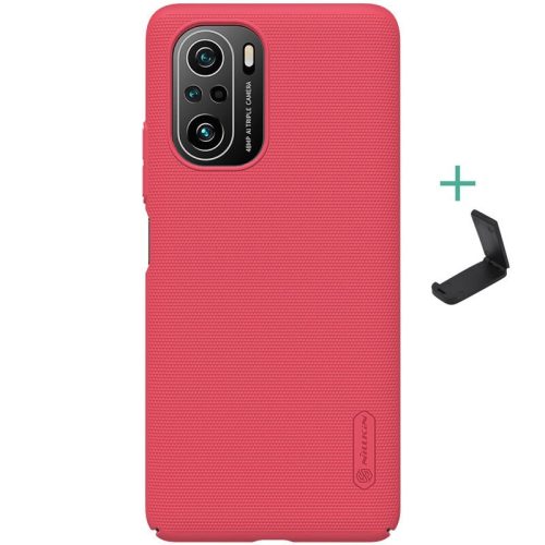 Xiaomi Redmi K40 / K40 Pro / K40 Pro Plus / Mi 11i / Poco F3, Plastový zadný kryt so stojanom, Nillkin Super Frosted, červená farba