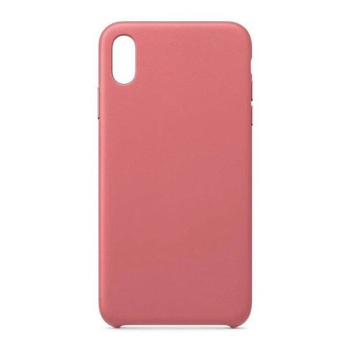 Apple iPhone XS Max, Plastový zadný kryt, ochrana fotoaparátu, zadná strana s koženým vzhľadom, vnútro z mikrovlákna, ružový