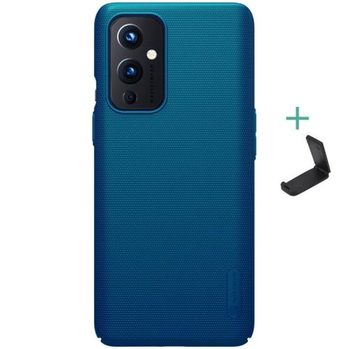 OnePlus 9, plastový zadný kryt so stojanom, Nillkin Super Frosted, zelenomodrý