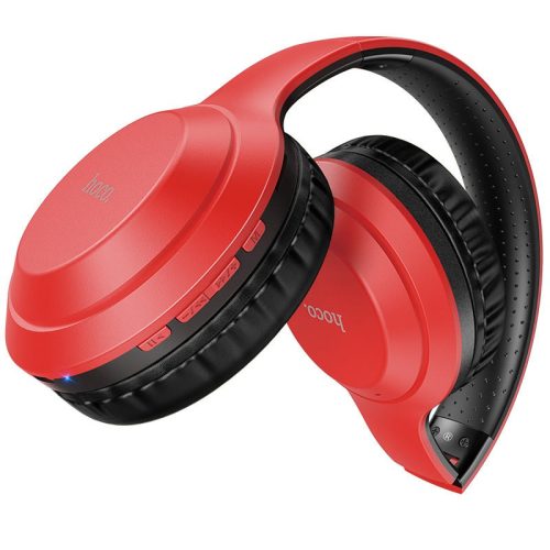 Bluetooth stereo náhlavná súprava, v5.0, mikrofón, 3,5 mm, funkčné tlačidlo, ovládanie hlasitosti, čítačka TF kariet, skladacia, teleskopická čelenka, Hoco W30 Fun Move, červená